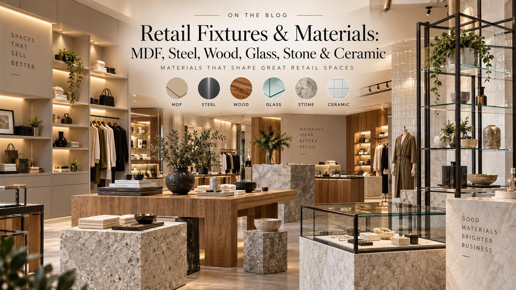 Retail Fixtures & Materials: MDF, Steel, Wood, Glass, Stone & Ceramic